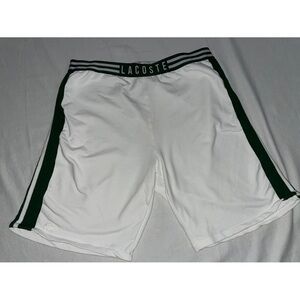 Lacoste Loungewear Cotton/Poly Shorts Mens XL White & Green Excellent Condition